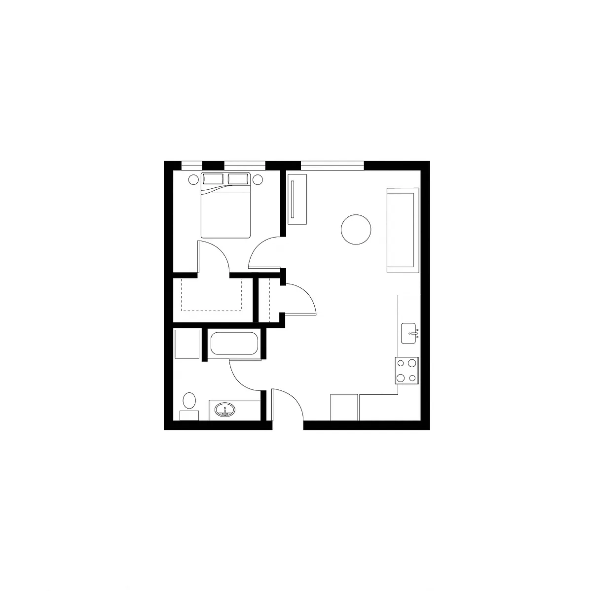 Floor plan 1 Bedroom - C3