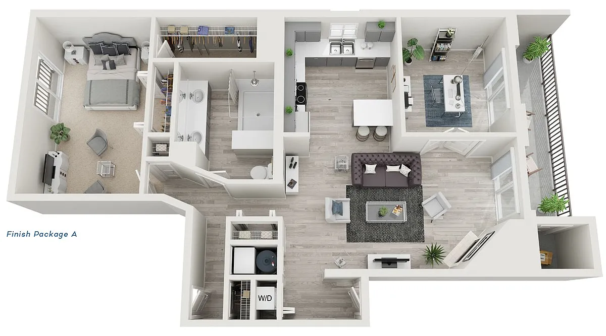 Floor plan A4 - 1 Bed + Den, 1.5 Bath