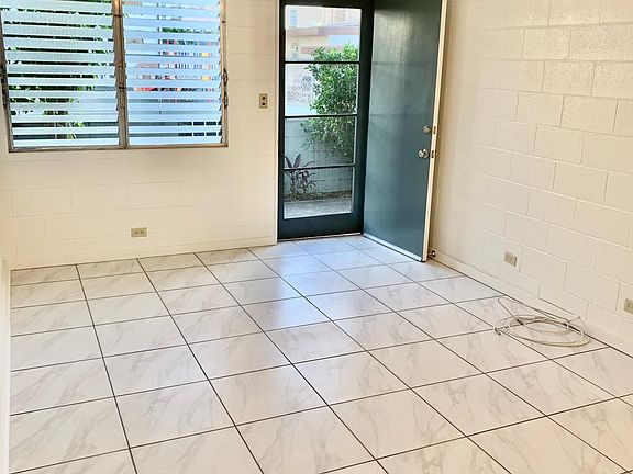 Living room view to the front door