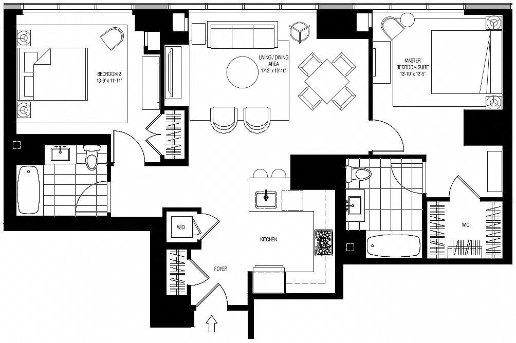 Floor plan 800 Park 2 Bed/2 Bath-B6