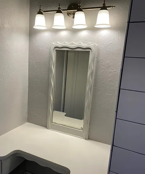 make up table in hall bath
