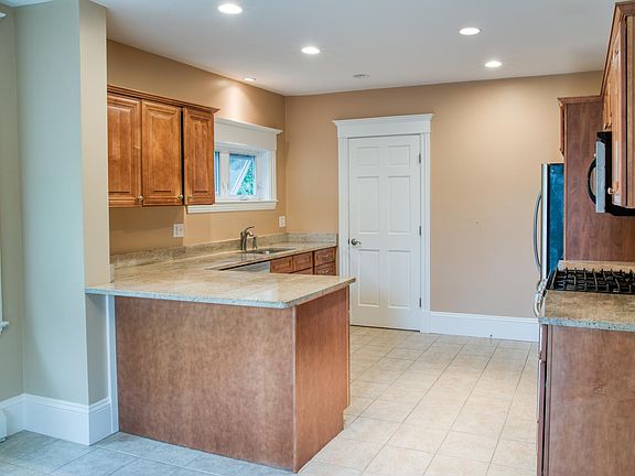 Kitchen open to dining area