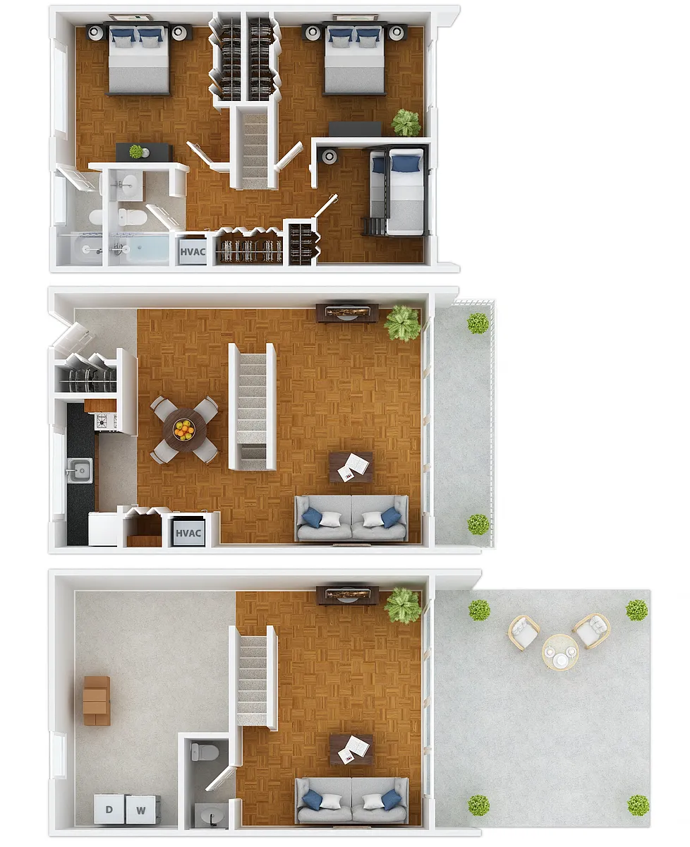 Floor plan 3BR Town House