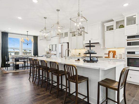 Kitchen with glass upper cabinets