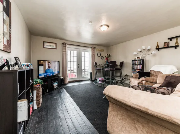 Great building with off street parking, views of the city, laundry on site!