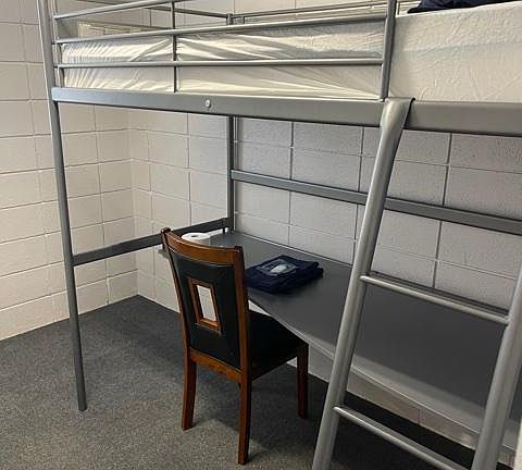 Loft bed with desk underneath (Mattress/chair not included)