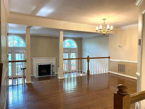 Dining room overlooks living room