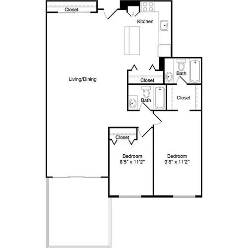 Floor plan 2 Bedrooms G