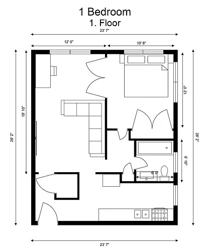 Floor plan 1 Bedroom