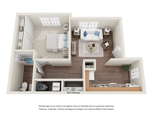 Floor plan 1 Bedroom One Bathroom