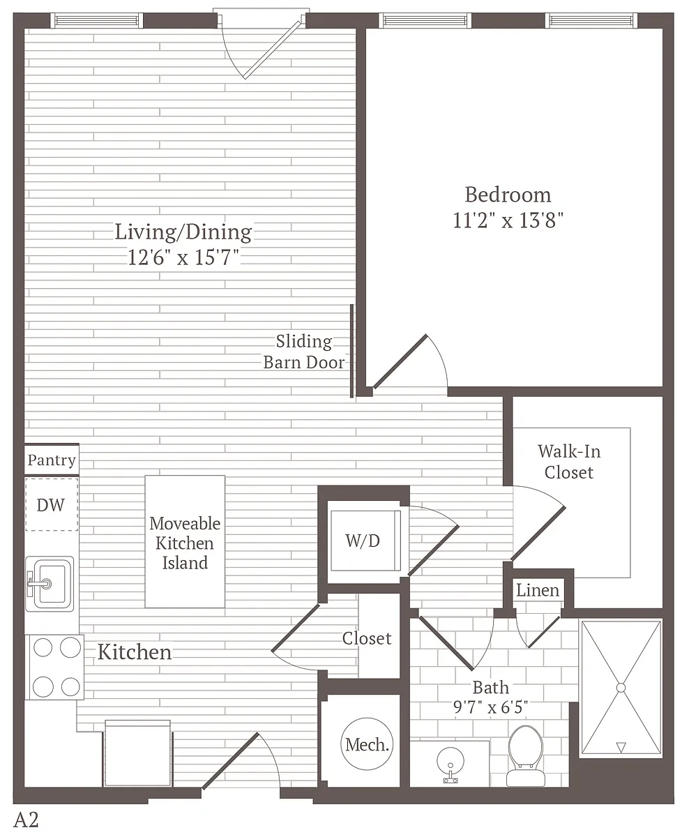 Floor plan 1 Bed 1 Bath