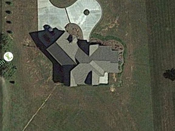 Aerial view, property lines 