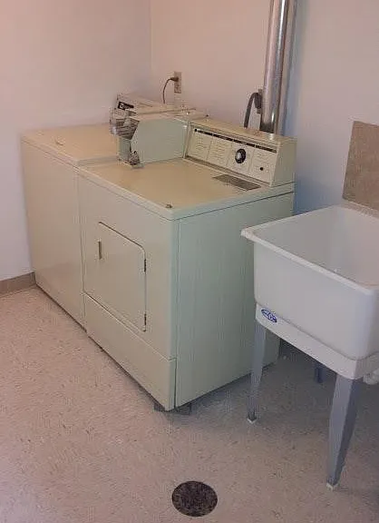 Coin operated laundry available on site