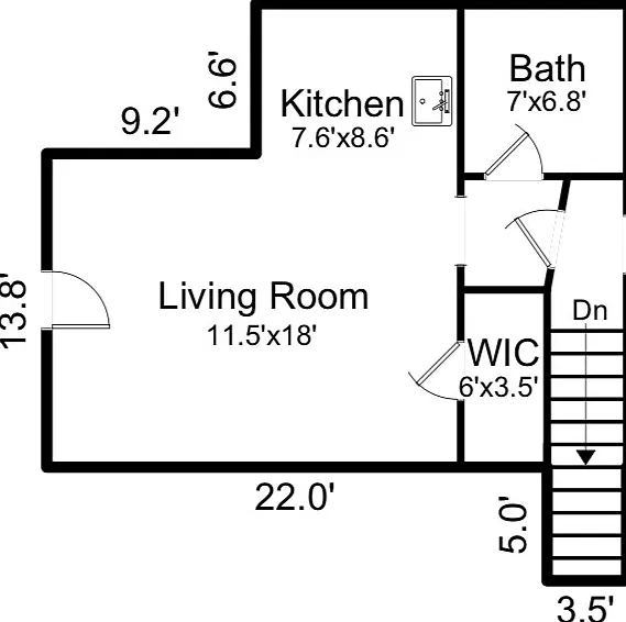 Studio, 450 sqft, $995 — Photo 4