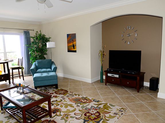 Living room w/ river view