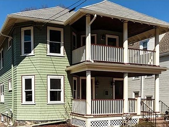 View from the street, including front covered balcony