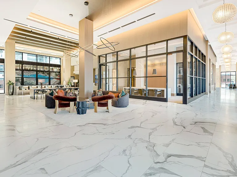 Resident Lobby with lounge seating and coworking space