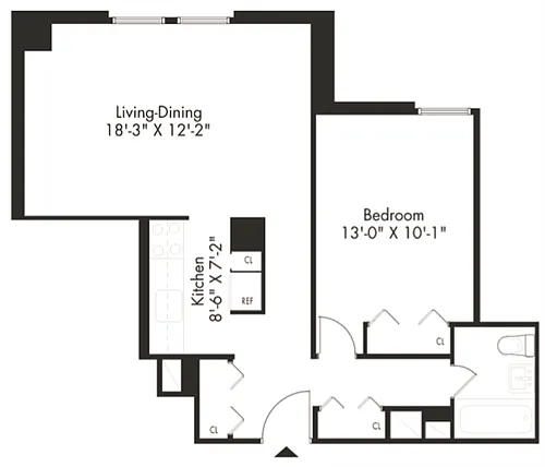 Floor plan 1E