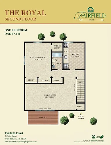 Floor plan The Royal One Bedroom Upper