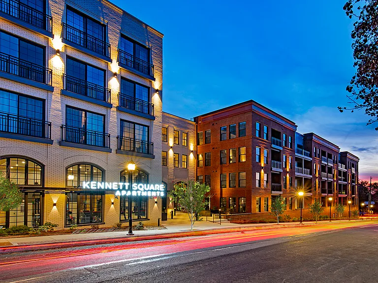 Chic Kennett Square at night