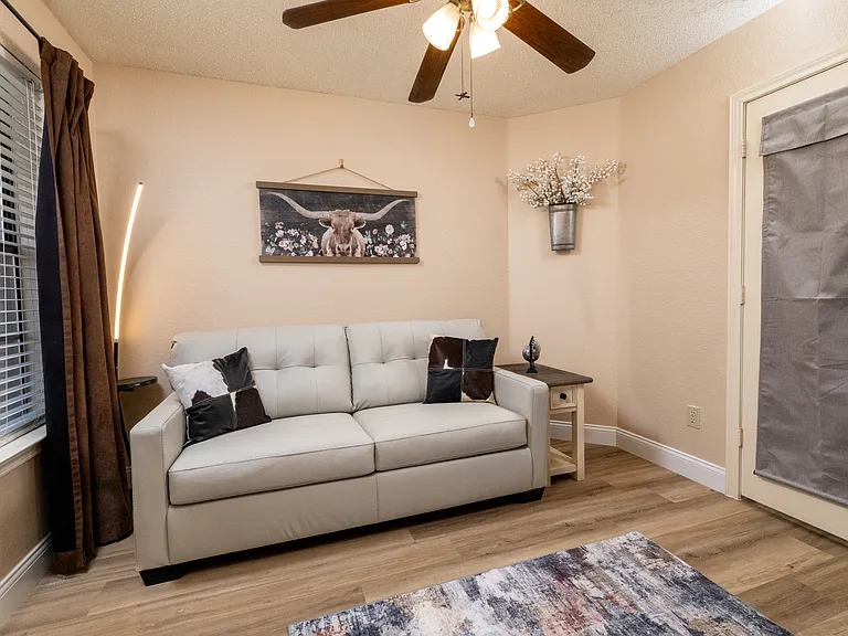 Office with closing french doors - pull out queen sized sofa bed with extra pillows and blankets available