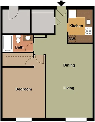 Floor plan 1 BR