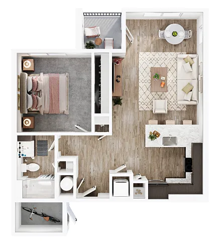 Floor plan 1 Bedroom, 1 Bathroom