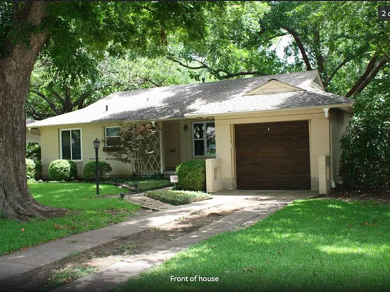 Front of house, single car garage