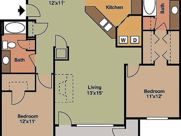 2D - 1,257 SQ.FT 2D - 1,257 SQ.FT
