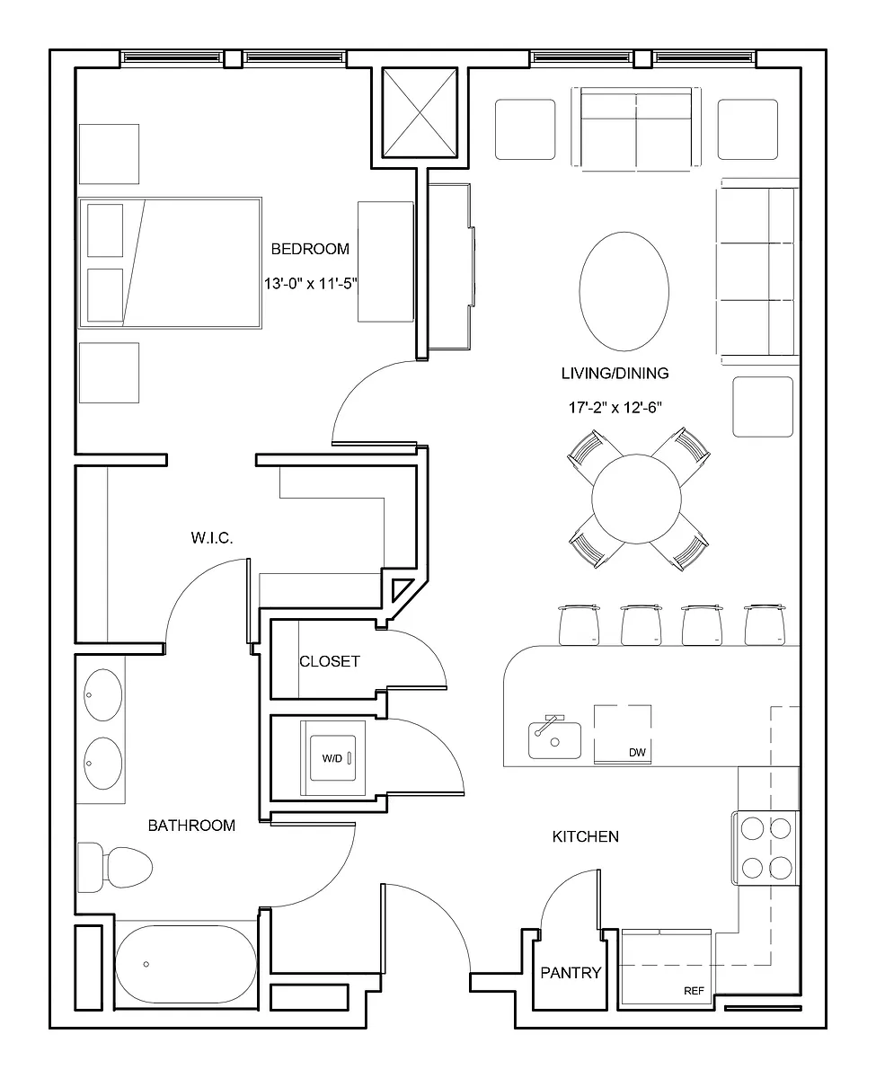 Floor plan 1 Bed/1 Bath-A3-Magothy