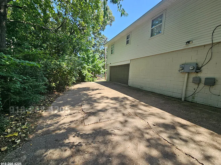 Back driveway and garage