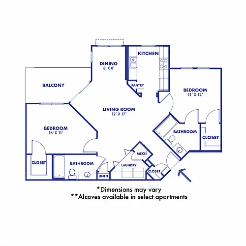 Floor plan 2 Bedroom Large