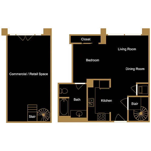 Floor plan Live/Work Loft - L2
