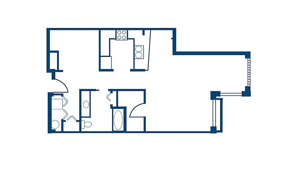 Floor plan Studio + Den