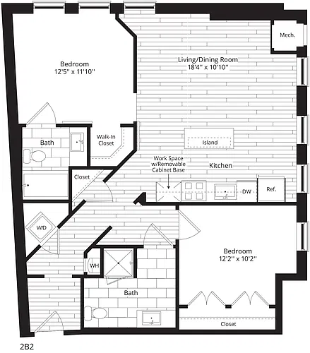 Floor plan 2 Bed/2 Bath