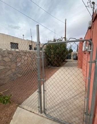 Side yard west side of house