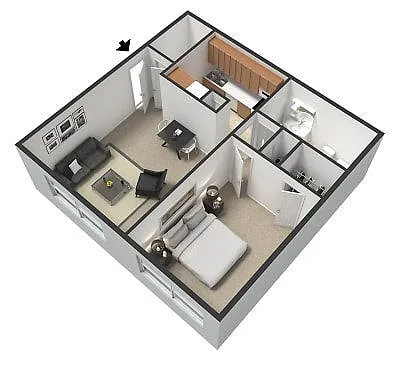 Floor plan 1x1 Classic