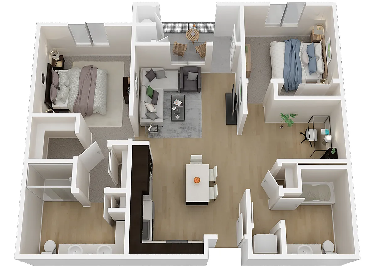 Floor plan B2 2X2 D