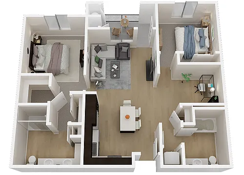 Floor plan B2 2X2 D