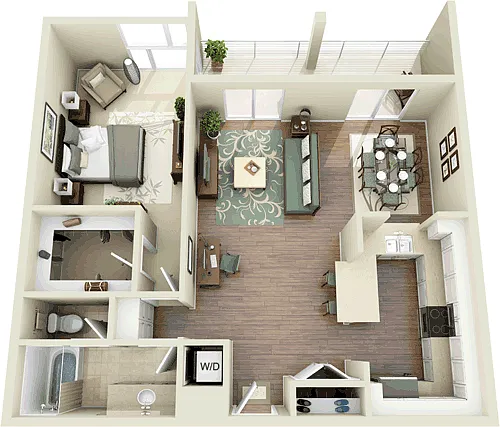 Floor plan 1 Bedroom F