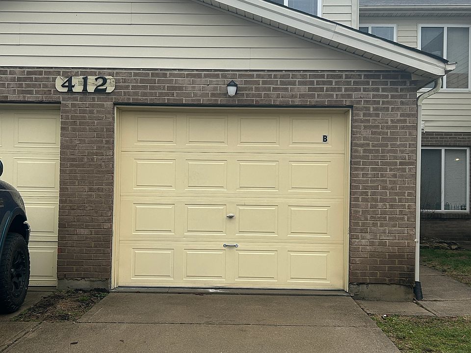 Front of the townhouse and garage.