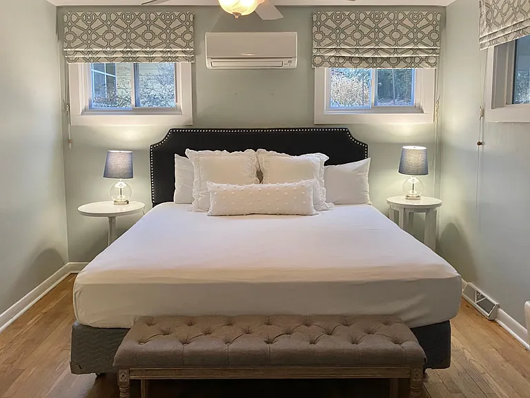 Primary bedroom with king bed