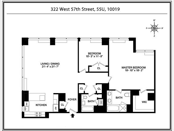 2nd image of 322 W 57th St APT 55U