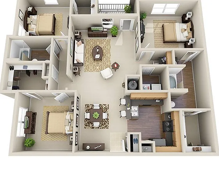 3 Bedroom | 2 Bath | 1491 SF 3 Bedroom | 2 Bath | 1491 SF