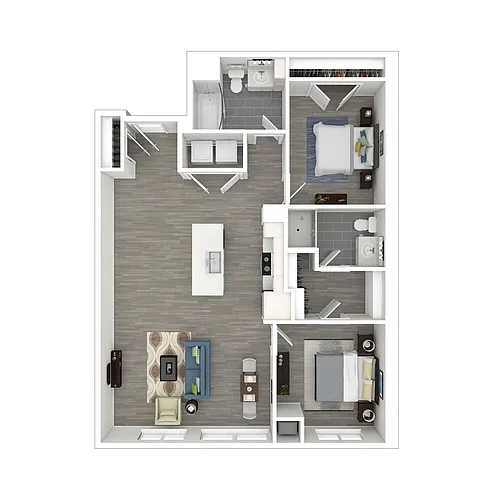 Floor plan 2 Bedroom 2B 2C 2D 2F & 2H - Market