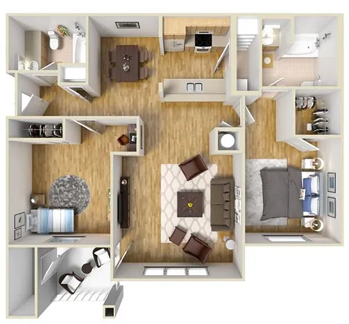 Floor plan 2X2 INT - M