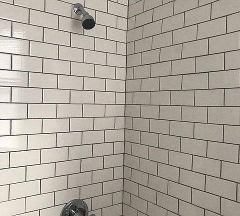 Subway tile shower.