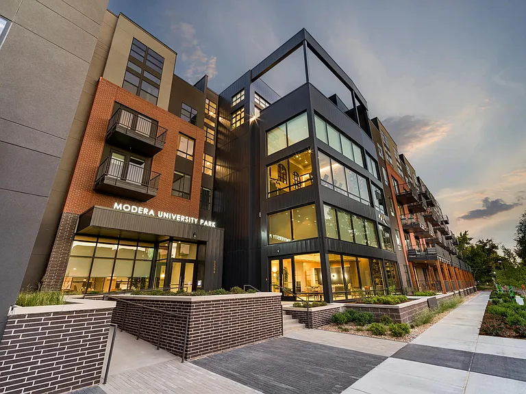 Striking street presence at Modera University Park, placing you close to University Park's dining, parks, and everyday essentials.