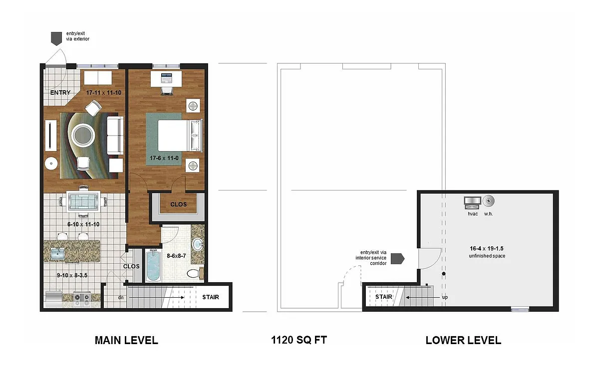 Floor plan Greenwood Manor - One Bedroom (C)