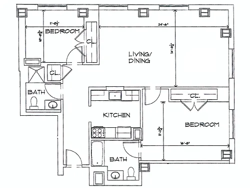 Floor plan 2Bed E